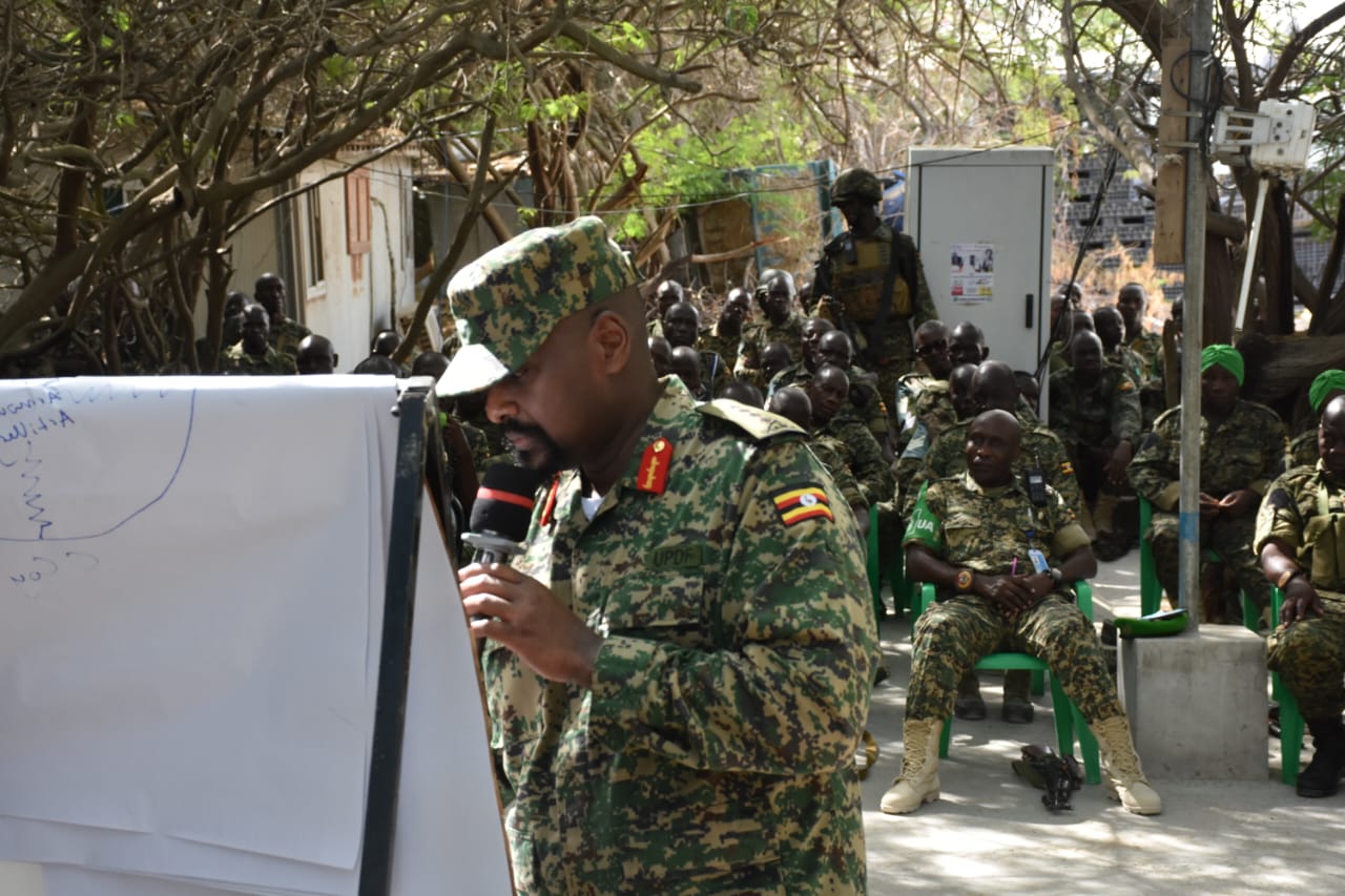 Gen Muhoozi Commiserates with UPDF Peace Keepers in Somalia