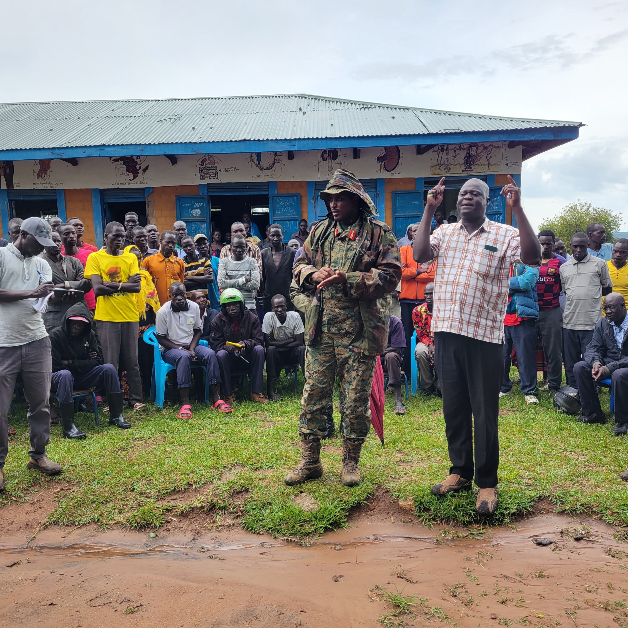 Brig. Gen. Keith Katungi addressing the locals.